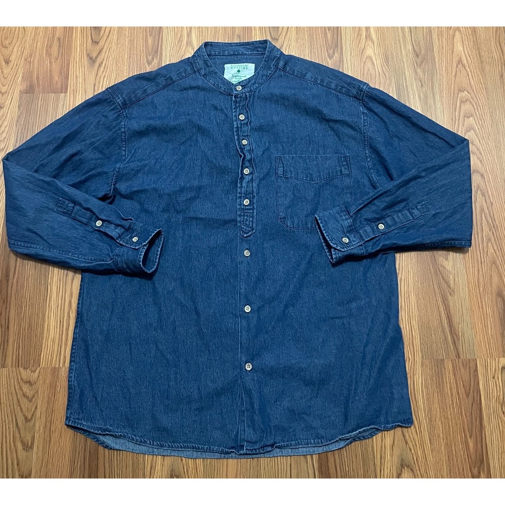 Emerald Isle Weaving Traditional Irish Grandfather Shirt Mens Large